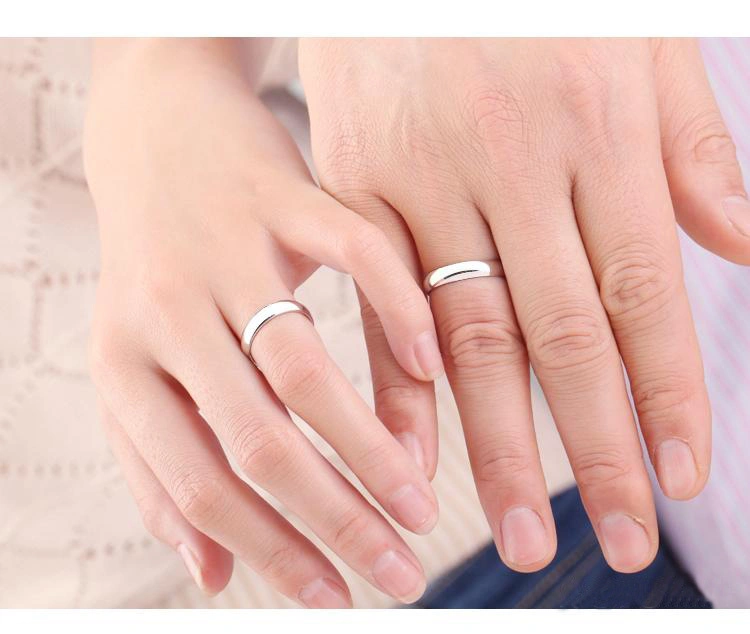 925 Sterling Silver Rhodium Plated Women Man Wedding Band Ring