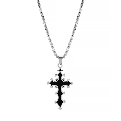 Cross Necklace Stainless Steel Cross Pendant Necklace Simple Jewelry Gifts Cross Chain Necklace